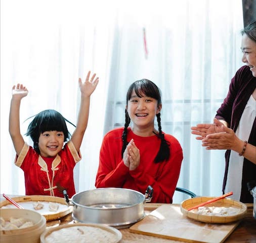 Children are happy preparing foods